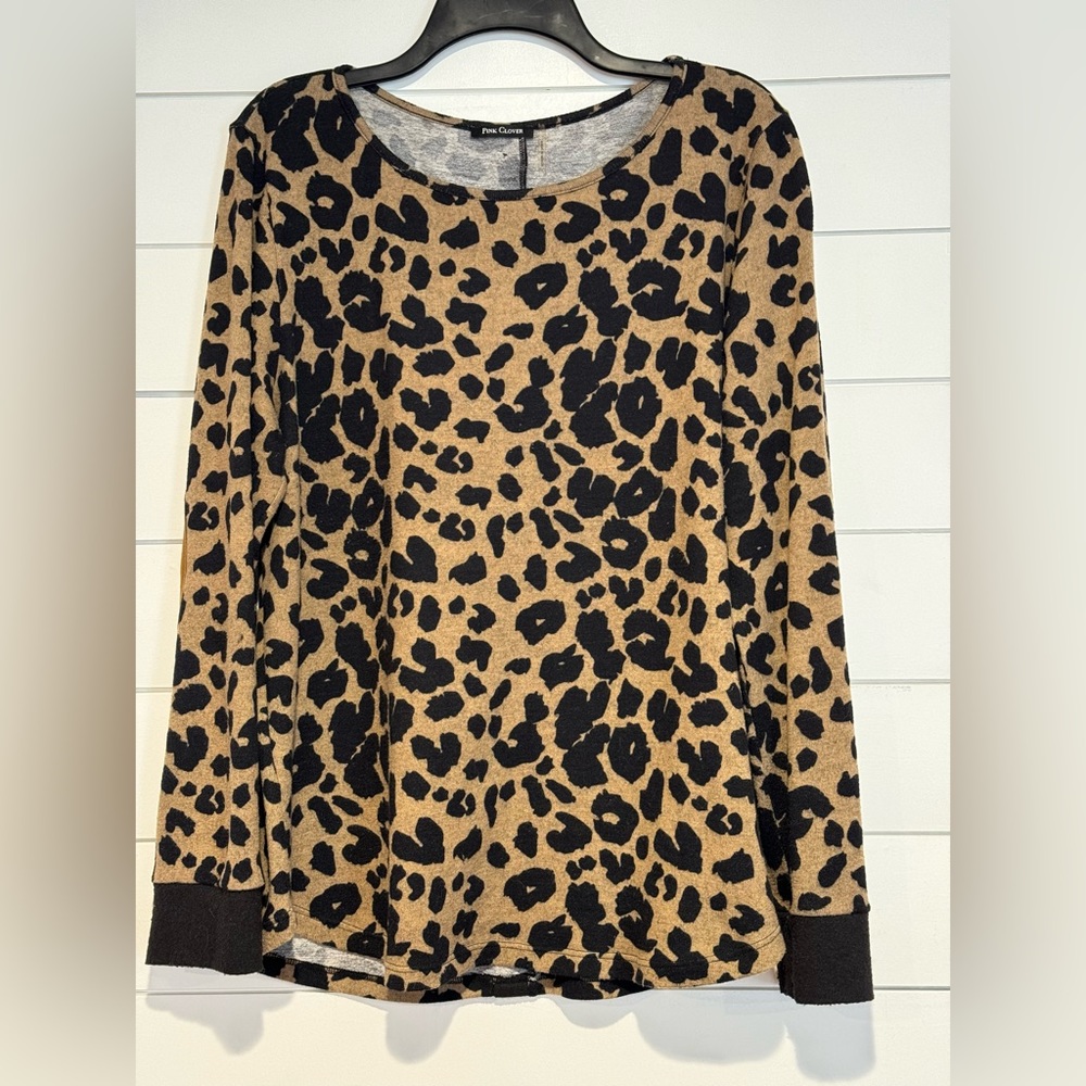 Pink Clover Abby Button Black Knit Top.